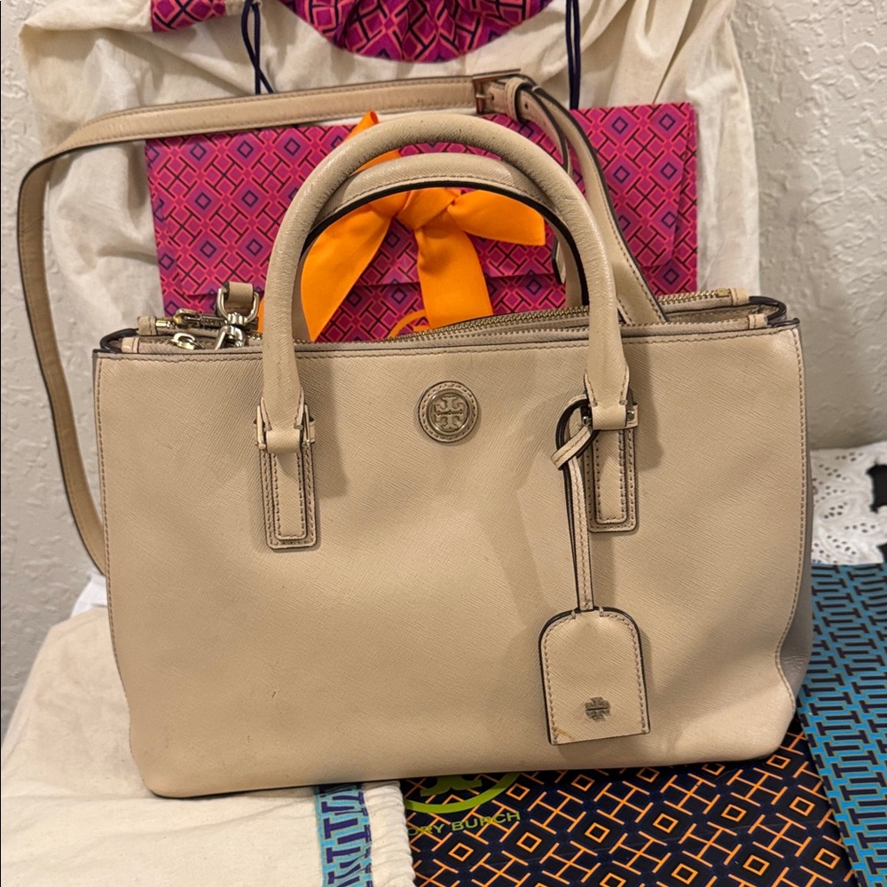 Tory Burch Beige Satchel Bag